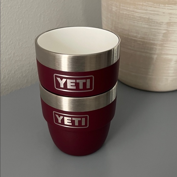 Yeti Wild Vine Red (retired) Rambler 4 ounces Stackable Set NWOT - Picture 5 of 6